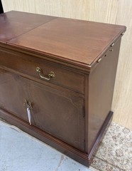 64128 Hickory Chair Inlaid Bar Cart Server with Brass Hardware
