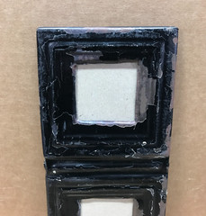VTG 5×17 Multi Triple Black 3″ Photo Tin Ceiling Metal Picture Frame Old 643-26B