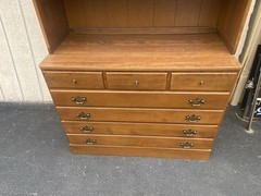 66554 Ethan Allen Maple Cabinet with Bookcase Top