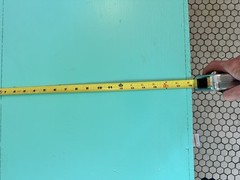 Vintage Wood Free standing Cabinet Turquoise End Cap 50’s Right Side 70in