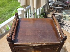 Antique Smoking Stand Cigar Humidor Copper Lined Original Finish, Repairs