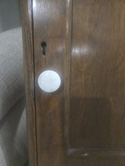 Antique Oak Apothecary cabinet furniture Porcelain Knob