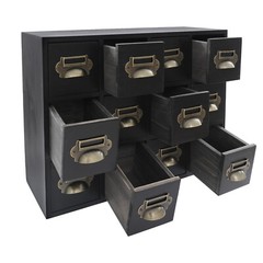 12 Drawers Vintage Tabletop Library Card Catalog Cabinet Storage Box NEW