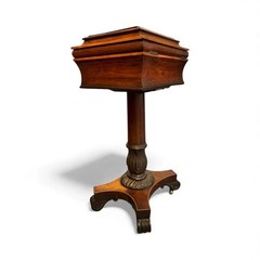 Antique Regency Mahogany Teapoy Pedestal Table