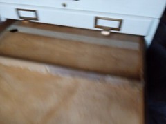 ANTIQUE SHAW WALKER STACKING CARD CATALOG FILE CABINET FLAT DRAWERS TOP PART