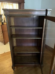Antique Mahogany Bookcase Cabinet with Glass Door 19th Century Display Edwardian