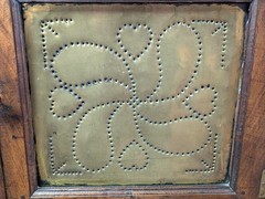 Antique Chestnut Tin Punched Brass Panel Large Wooden Pie Safe Cabinet – Pick Up