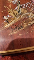 1960s Vintage Union National Wood PANEL SAMPLE For Chinoiserie Credenza 9×6″