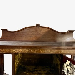 Antique Maple & Co London Inlaid Art Nouveau Display Cabinet Curved Glass c.1900