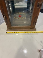 Early 1900s Antiseptic Sterilizer Cabinet, Oak Wood, Doctor, Barber, Pharmacy