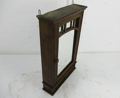 Kitchen Medicine Apothecary Bathroom Cabinet Glass Ornate Carved Wood Vintage