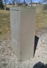 Antique Wooden 4 Drawer File Cabinet Painted 1940s