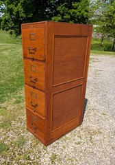 Antique Quarter Sawn Oak Front 4 Drawer File Cabinet 1930s Lot 3