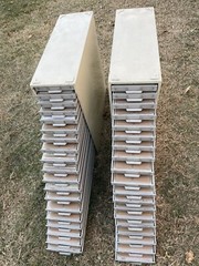 TWO – Vintage Victor Kardex Visible Index Card Flat File Cabinet, 19 Drawer