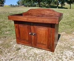 Antique Early Pennsylvania Primitive Cherry Dry Sink Hand Crafted 1840s Era
