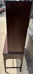 Antique Inlaid Mahogany / Walnut Edwardian Style China Cabinet Bookcase Bar