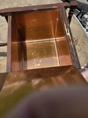 Antique Smoking Stand Cigar Humidor Copper Lined Original Finish, Repairs