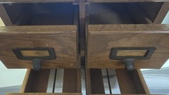 Rare Vintage Oak 4 Drawer Wooden Card Catalog File Cabinet Medical