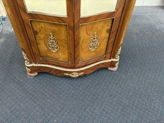 67340 Louis XV Inlaid Curio Cabinet with Bronze Ormalu