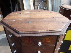 c1903 AMERICAN bolt & SCREW co. DAYTON, OH octagonal hardware store cabinet 98dr