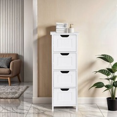 Waterproof Bathroom Cabinets White Bathroom Storage Shelf Organizer 4 Drawers