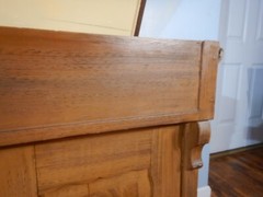 Antique German Pine Dry sink Cupboard Lift Top Original Grain Painted drysink