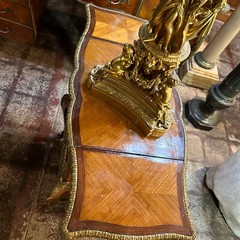 French Original King wood gilded bronze figures Luis phillipe cabinet Circa 1880