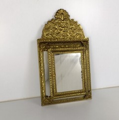Vintage mirror Brush Brass Glass Cabinet Continental Ornate Brushes Included Wal