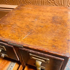 Library Bureau Sole Makers Oak 2 Drawer File Library Card Catalogue Original