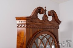 71224: HITCHCOCK Mahogany Georgian Style Lighted Corner Cabinet