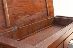 Antique Colonial Lift-Top Glass Malabar Cabinet