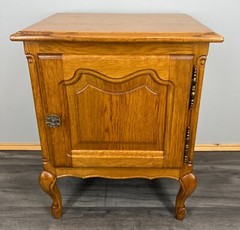 Bedside Tables Pair – French oak Louis XVI Vintage Nightstands Cabinets Lot 3517