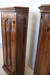 17th Century Italian Louis XIV Pair of Antique Corner Cupboards RESTORED