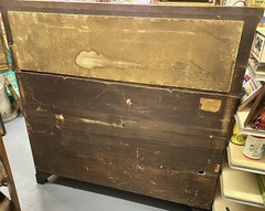 Antique Early 1900 Victorian Era Empire Style Tiger Oak Mission Sideboard Server