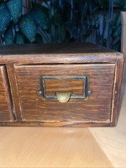 Antique Yawman Erbe 2 Drawer Library Card Catalog Index File Cabinet Wood Box