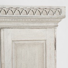 19th Century Danish Gray Painted Oak Cabinet on Legs with Interior Drawers