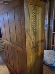Antique, solid oak card catalog cabinet with 40 individual drawers