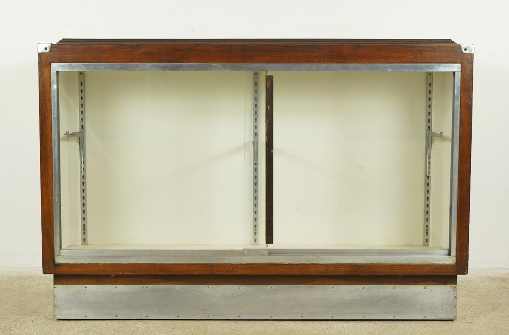Vintage European Glass Front Store Display Storage Case Counter
