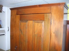 Antique Pine Two Part Step Back Cupboard Primitive Farm House Cabinet w/ Drawers