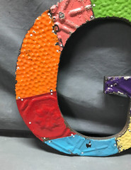 Decorative Salvaged Tin Ceiling 12″ Patchwork Mix Color Letter G Metal 353-25B
