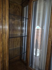 Drexel Vintage Oak China Cabinet Glass Doors Drawers Lighting 61x88x17in