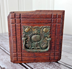 Antique Apothecary Cabinet SINGLE DRAWER Ornate Pull Centerpiece Decor PATINA
