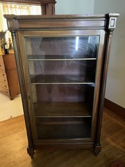 Antique Mahogany Bookcase Cabinet with Glass Door 19th Century Display Edwardian