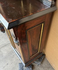 RENAISSANCE ROSEWOOD CREDENZA WITH GOLD INCISING AND PORCELAIN PLAQUES