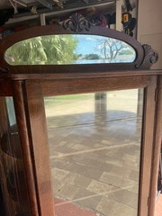 antique vintage curved glass curio cabinet