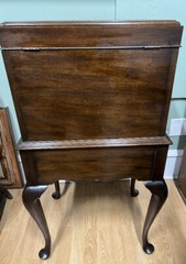 Vintage Henkel Harris Wine Cellarette Mahogany Queen Anne Silver Chest w/ Key