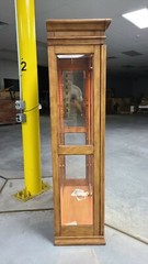 used lighted curio cabinet glass with bevel edge around the glass