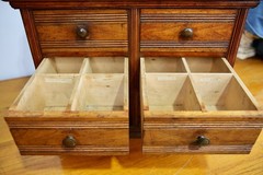 Antique Apothecary Cabinet watchmaker wood drawer brass knob Chest vintage