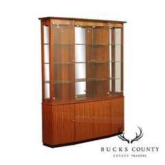 Henredon Modern Art Deco Style Mahogany China Display Cabinet