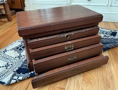 Antique Apothecary Wooden Cabinet Box with Multiple drawers Brass Hardware